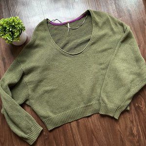 Free People Chunky Cropped Baggy Dolman Sweater